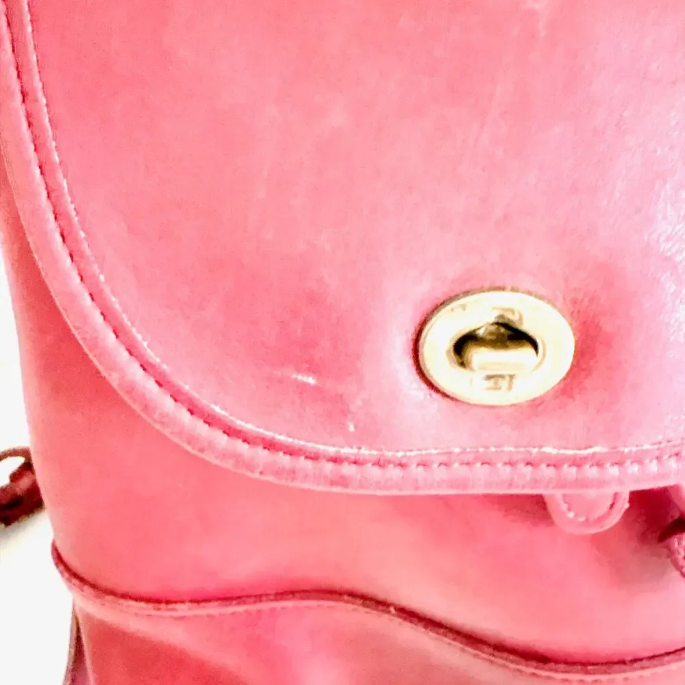 VINTAGE COACH LEATHER DAYPACK BACKPACK - RED